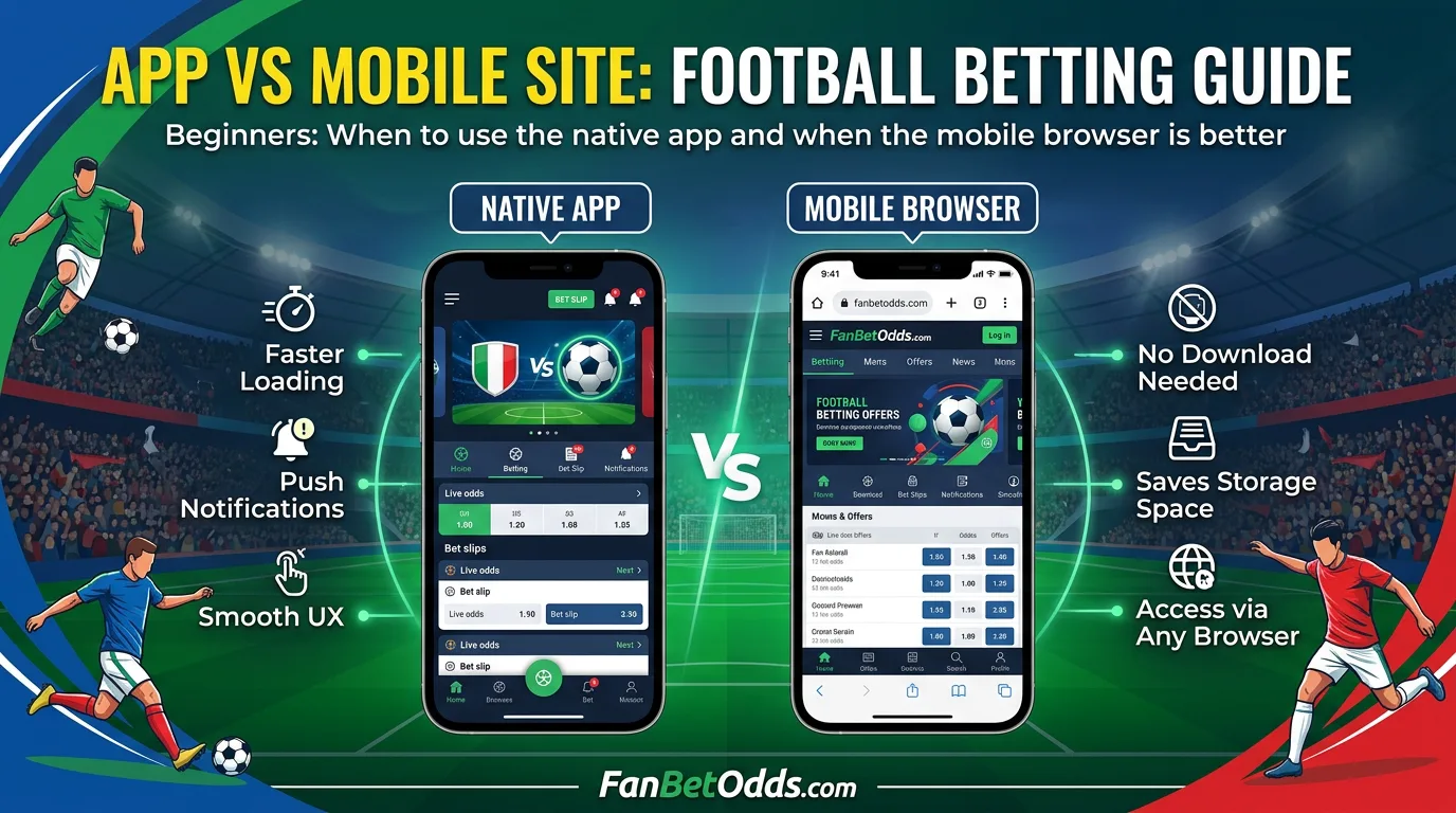 App vs Mobile Site guide - native betting app vs mobile browser compared for World Cup 2026
