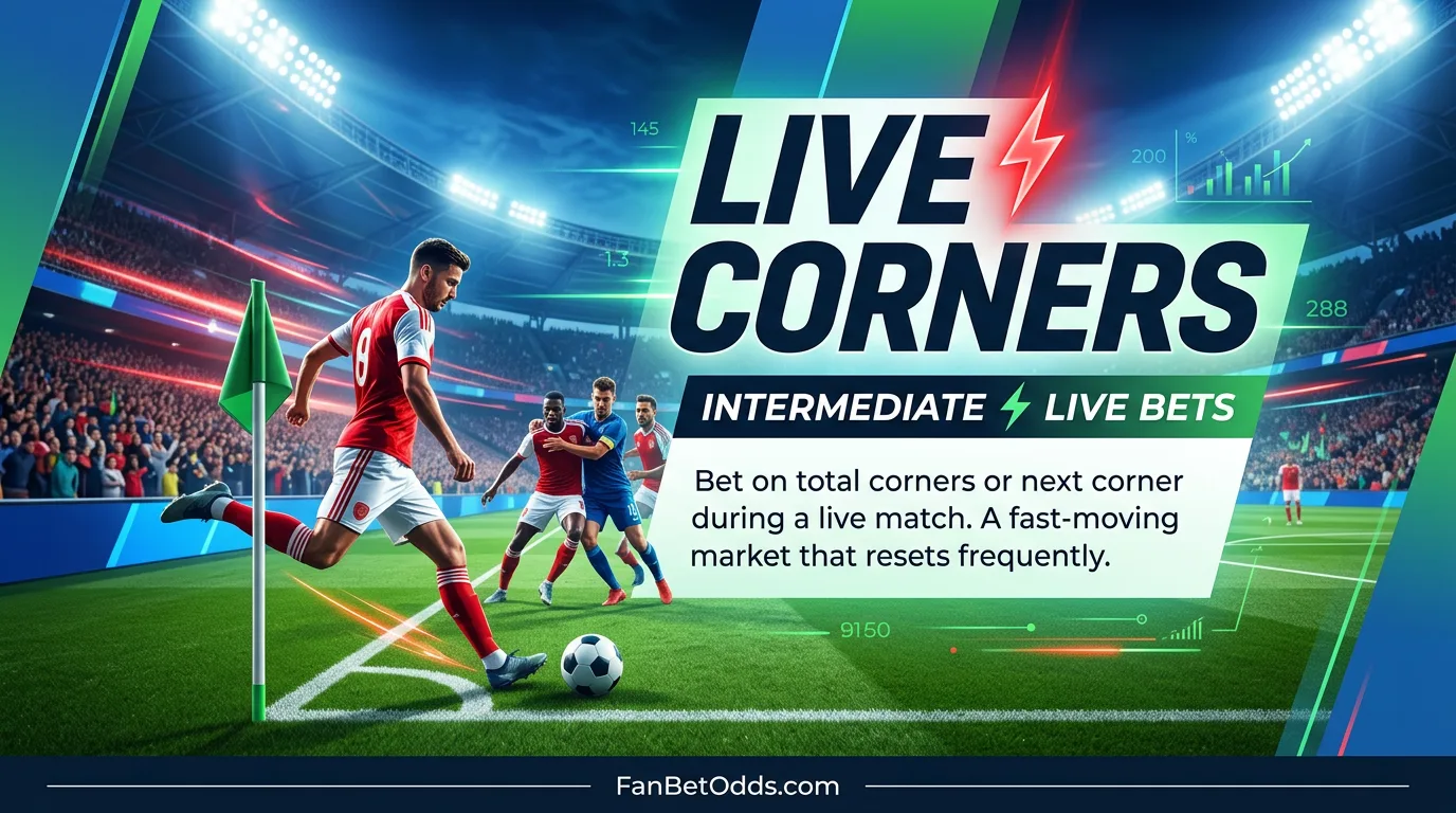 Live Corners betting guide - in-play total corners and next corner markets for World Cup 2026