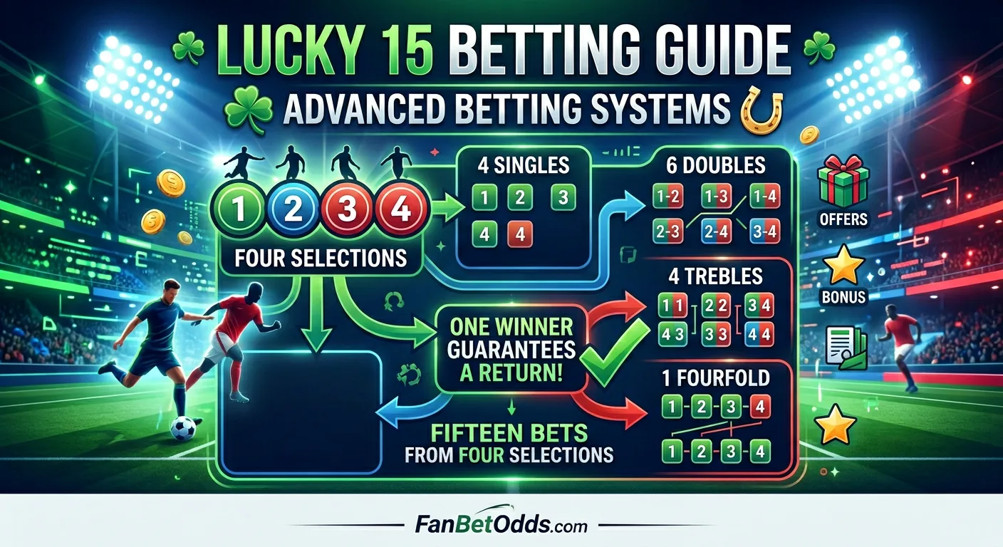 Lucky 15 betting guide - 15 bets from 4 selections, one winner always returns in World Cup 2026