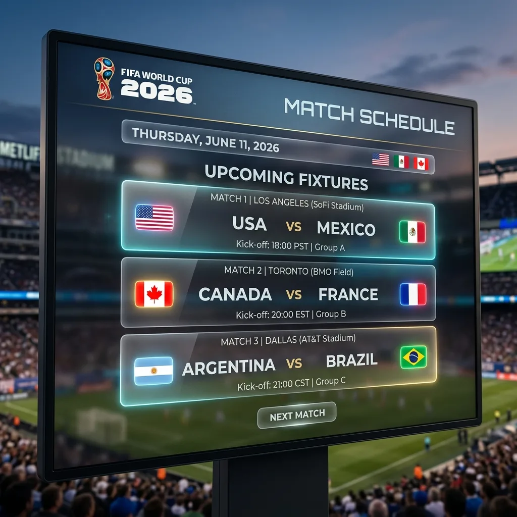 Upcoming World Cup Matches 2026