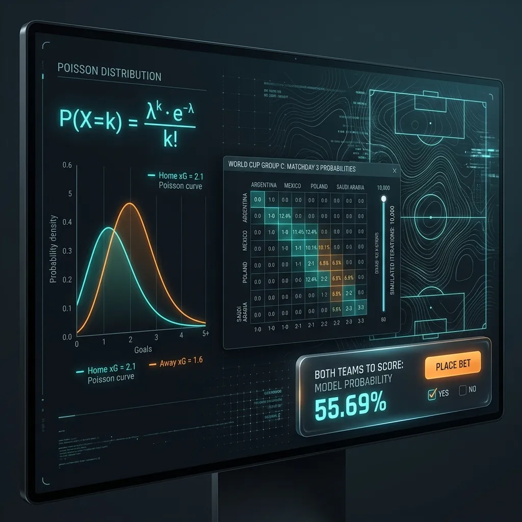 Both Teams to Score BTTS betting strategy for the 2026 World Cup using Poisson distribution