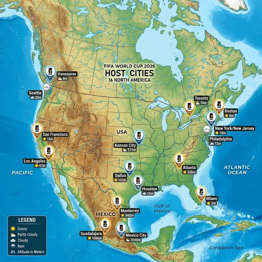 World Cup 2026 venue and stadium stats - altitude, surfaces, home advantage