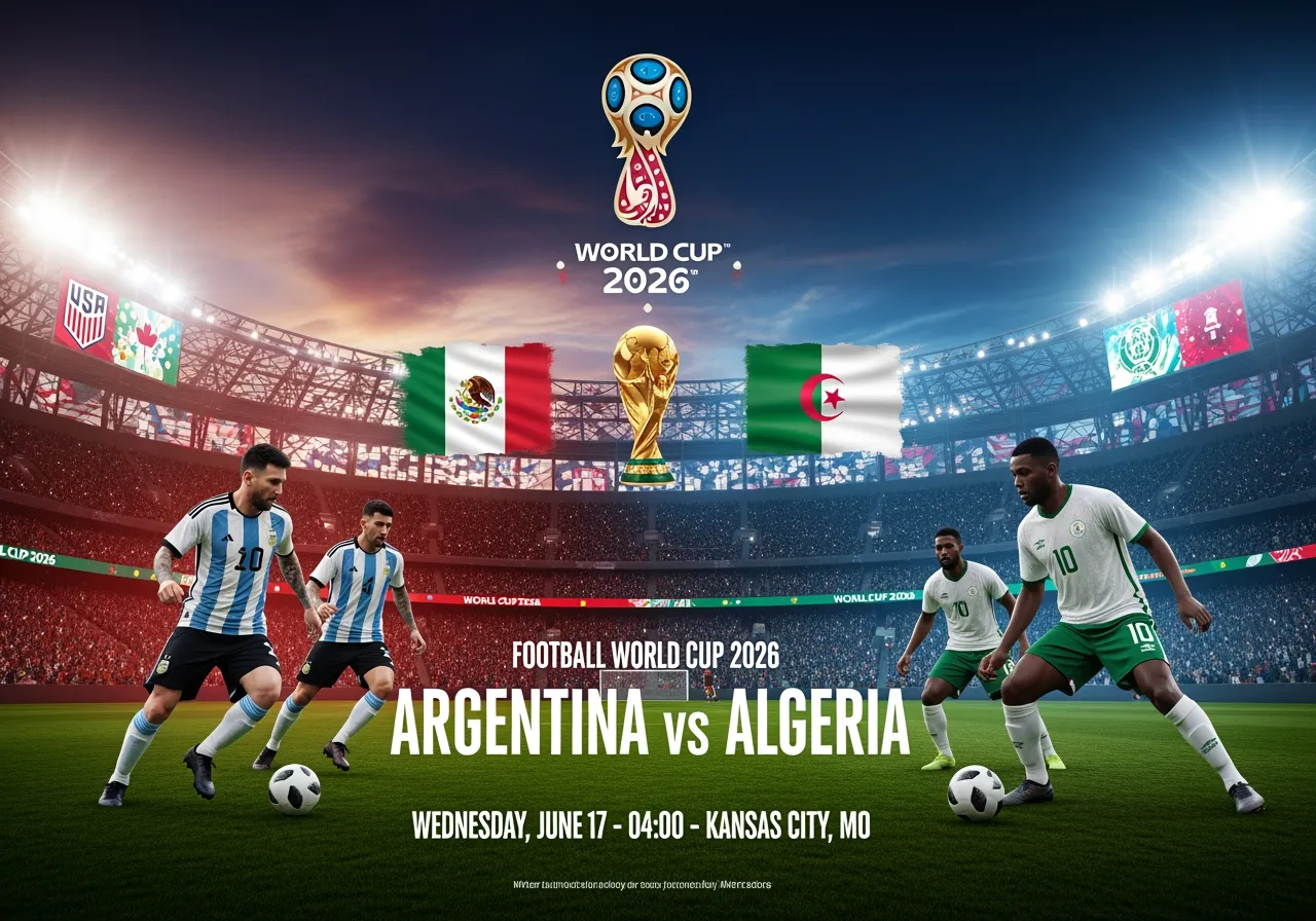 Argentina vs Algeria - 17 June 2026 · Arrowhead Stadium, Kansas City, MO · FIFA World Cup 2026