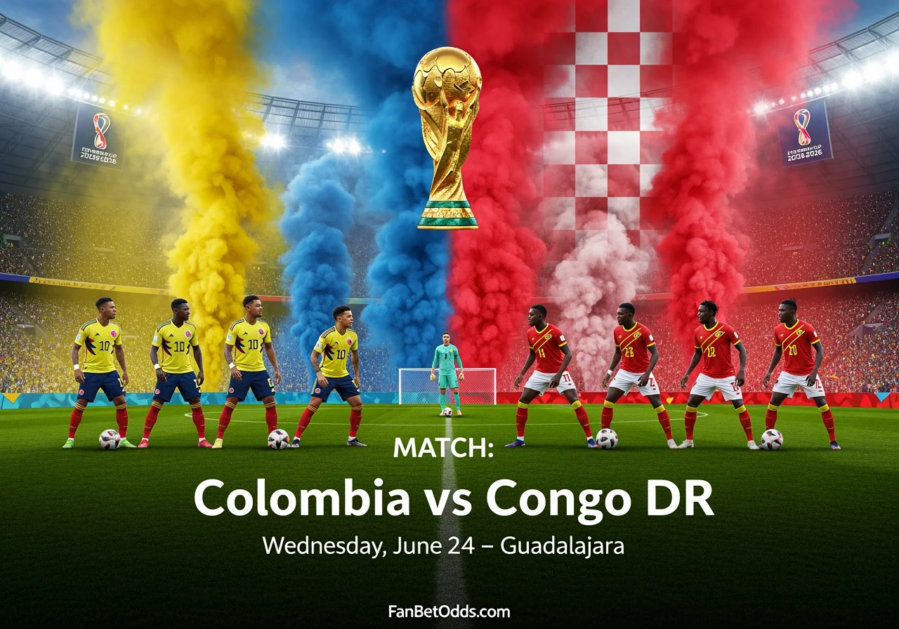 Colombia vs Congo DR - 24 June 2026 · Estadio Akron, Guadalajara · FIFA World Cup 2026