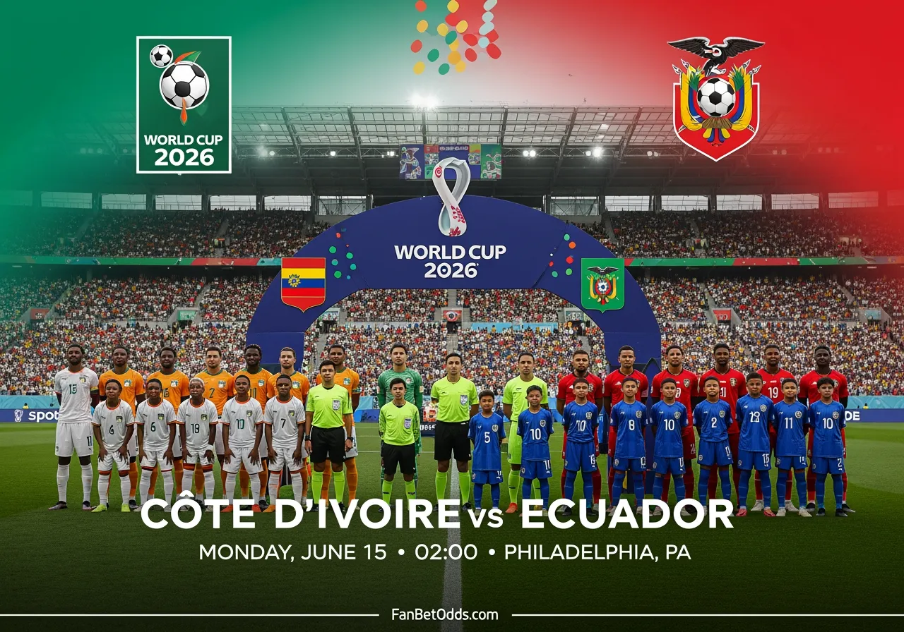 Côte d'Ivoire vs Ecuador - 14 June 2026 · Lincoln Financial Field, Philadelphia, PA · FIFA World Cup 2026