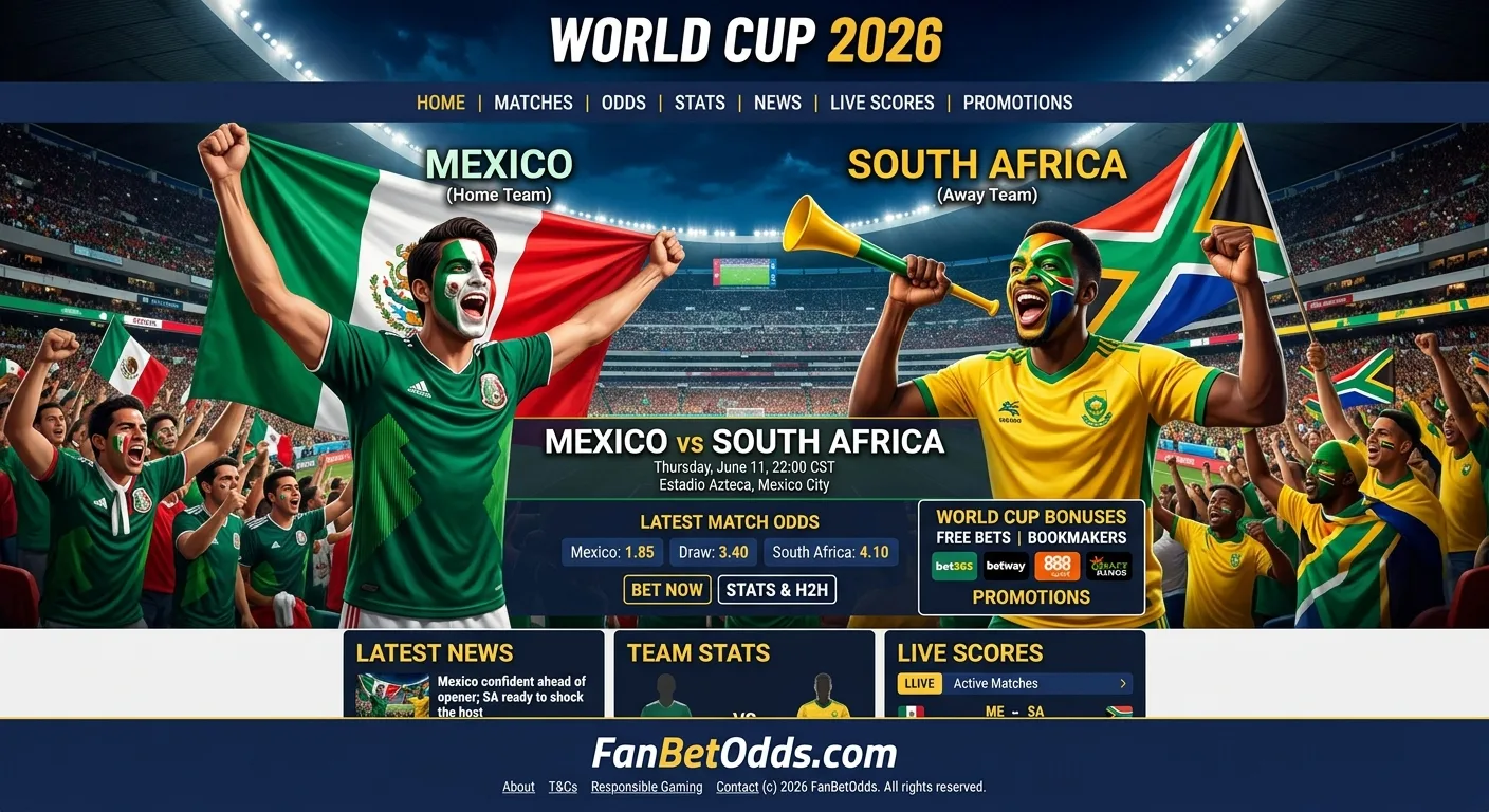 Mexico vs South Africa - 11 June 2026 · Estadio Azteca, Mexico City · FIFA World Cup 2026