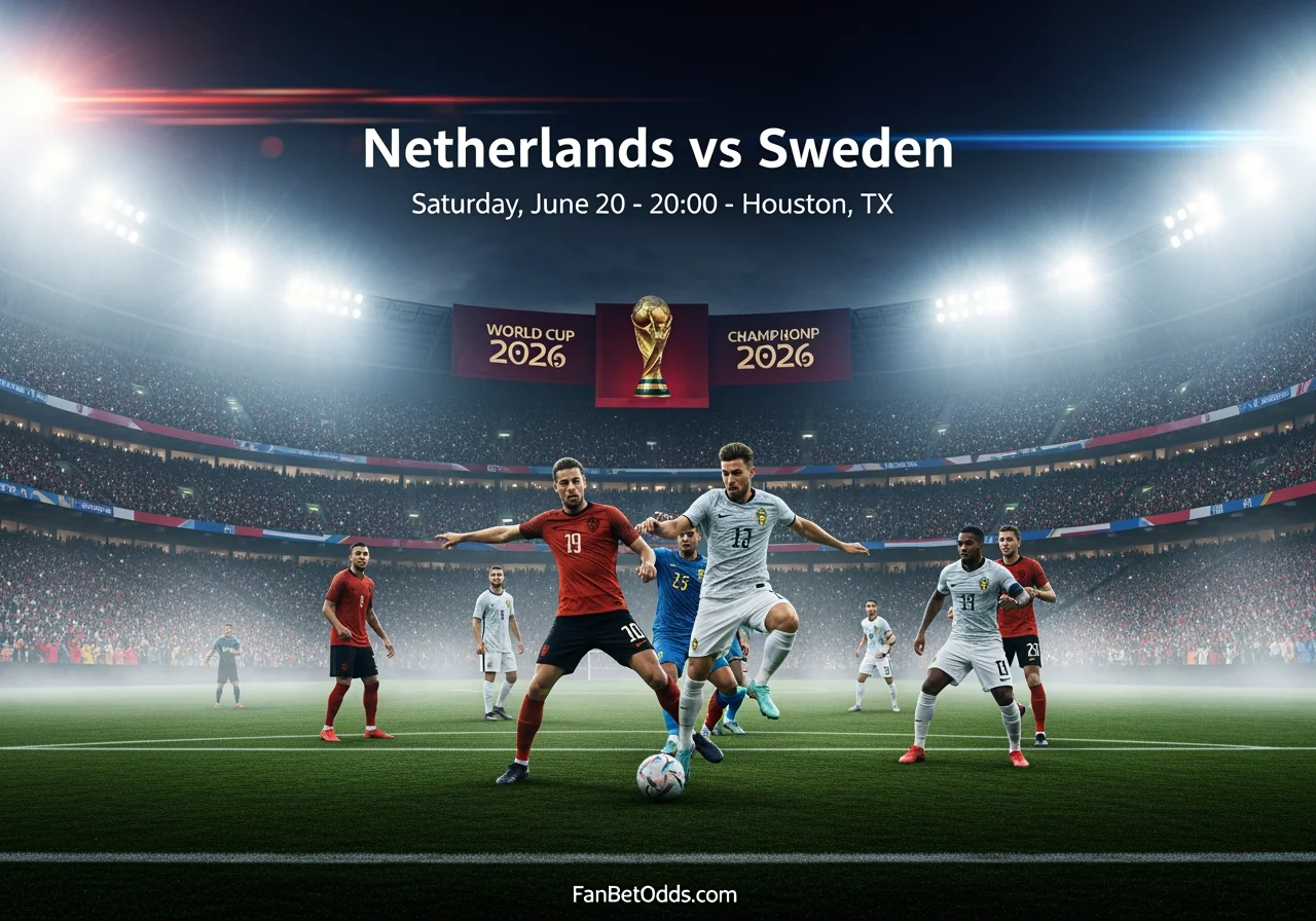 Netherlands vs Sweden - 20 June 2026 · NRG Stadium, Houston, TX · FIFA World Cup 2026