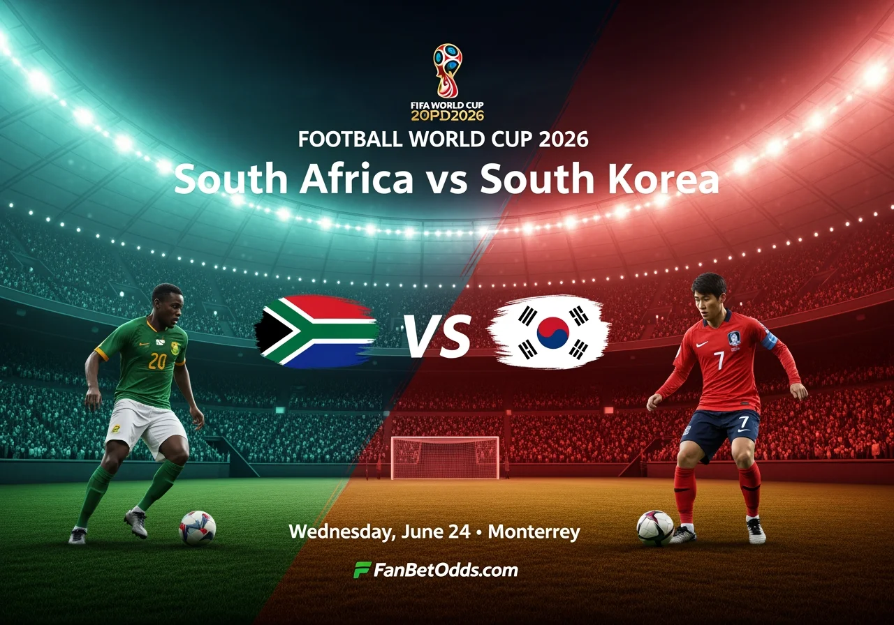 South Africa vs South Korea - 25 June 2026 · Estadio BBVA, Monterrey · FIFA World Cup 2026