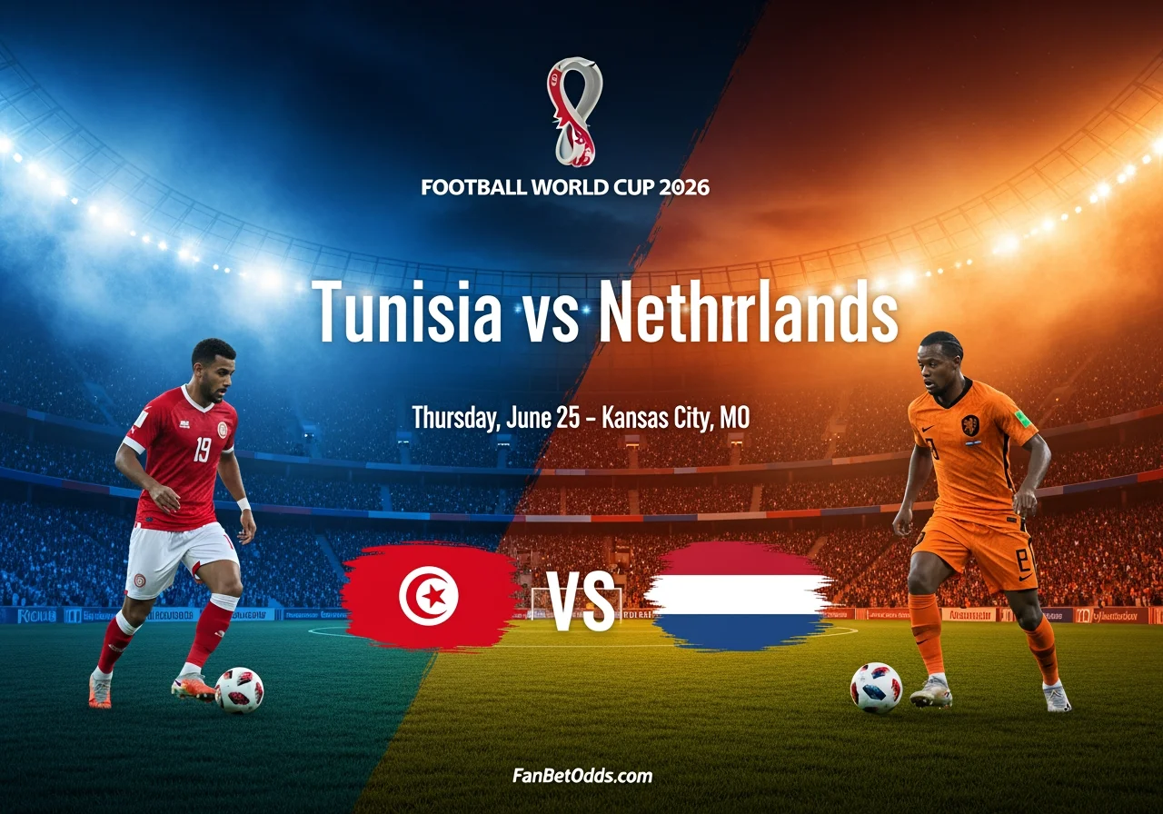 Tunisia vs Netherlands - 25 June 2026 · Arrowhead Stadium, Kansas City, MO · FIFA World Cup 2026